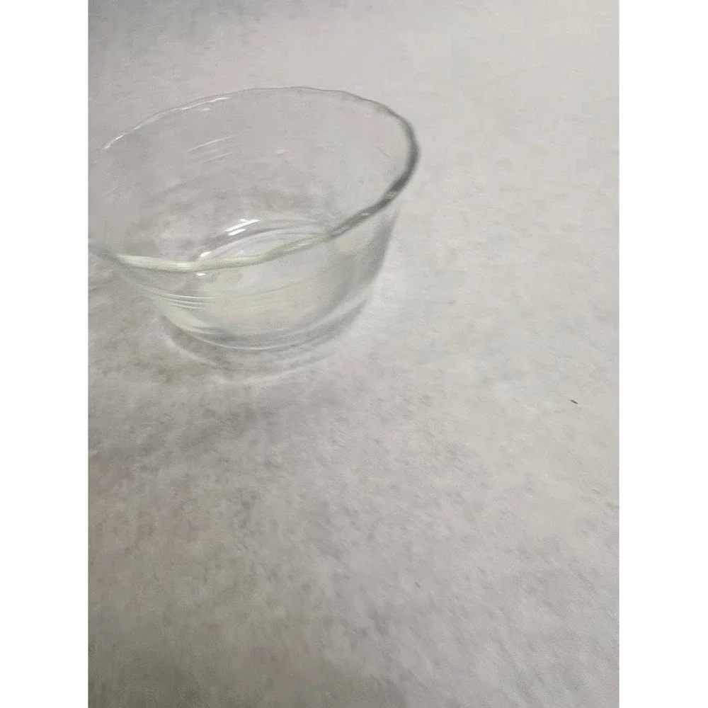Vintage Corning Pyrex Clear Glass Prep Mixing Bowl Wavy Rim 5.5 Inch